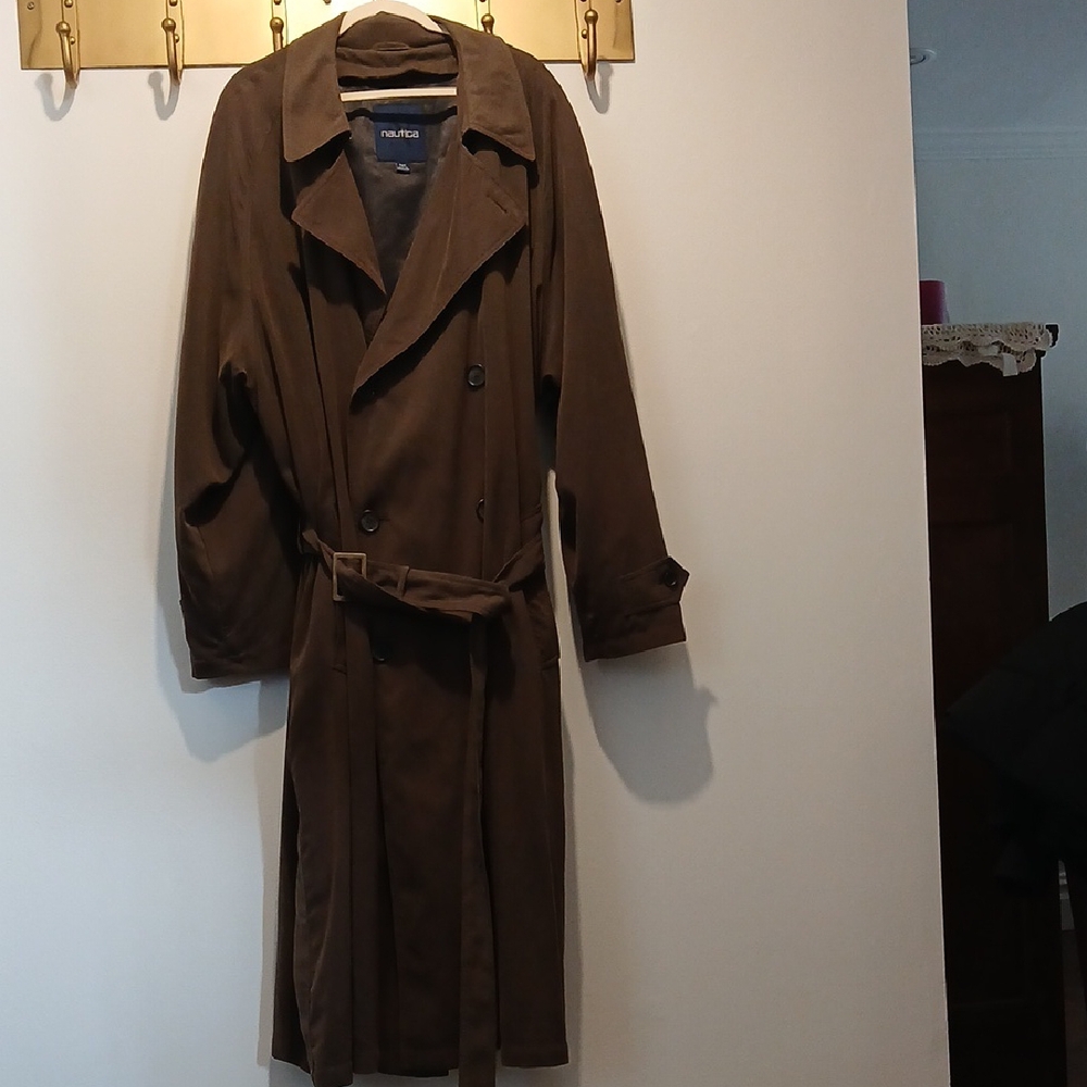 Nautica - Mens Winter Trenchcoat w/Removable Liner - Dark Olive - 46T